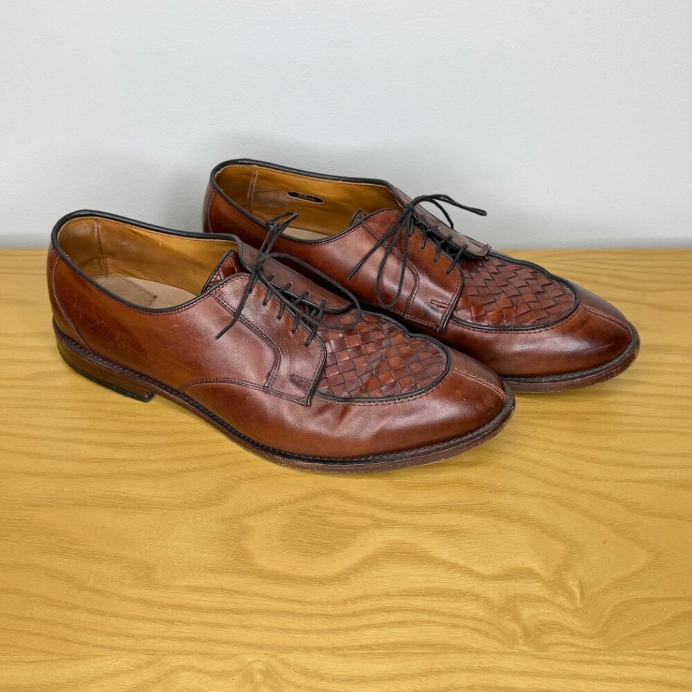 Allen Edmonds Hersey Mens 11.5 D Oxfords Chili Weave Leather Split Toe Derby